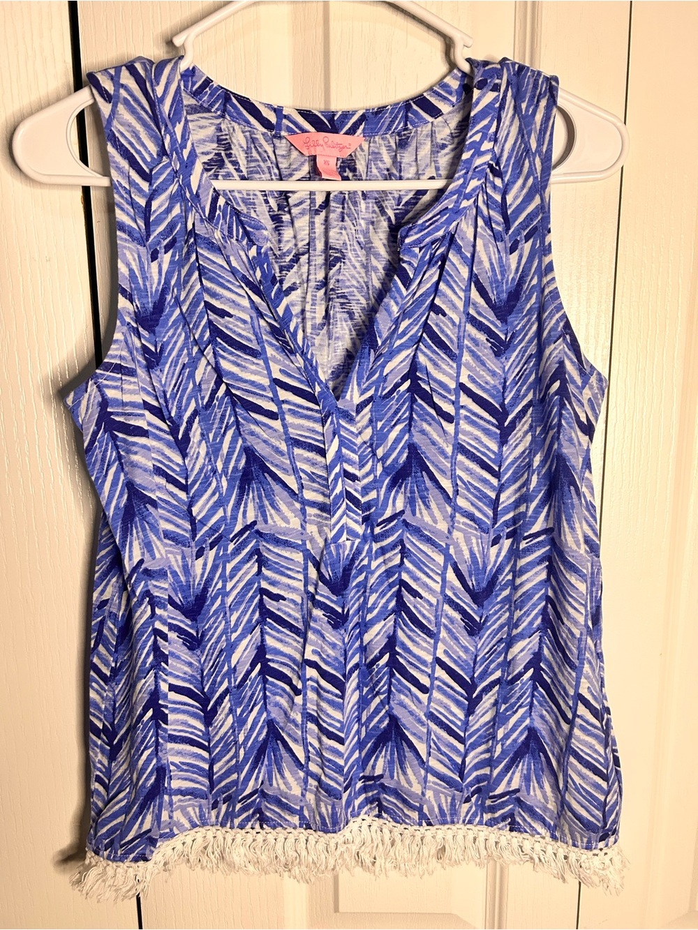 Lilly Pulitzer Kipper Top Tank Blouse Lapis Blue Costa Verde Women’s XS‎ Beach - Picture 1 of 7